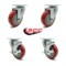 Service Caster 4 Inch Red Polyurethane Wheel Swivel Top Plate Caster Set with 2 Brakes SCC SCC-20S414-PPUB-RED-2-TLB-2 - alternate 5